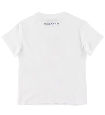 Emporio Armani T-shirt - White w. Pink/Gold Emporio Armani T-shirt - White w. Pink/Gold