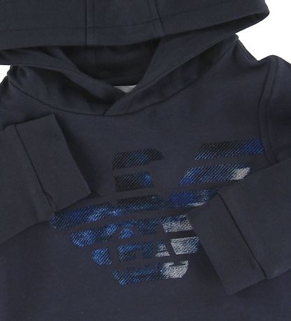 Emporio Armani Kapuzenpullover - Navy m. Logo Emporio Armani Kapuzenpullover - Navy m. Logo