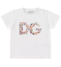 Dolce & Gabbana T-shirt - White w. Flower Embroidery Dolce & Gabbana T-shirt - White w. Flower Embroidery