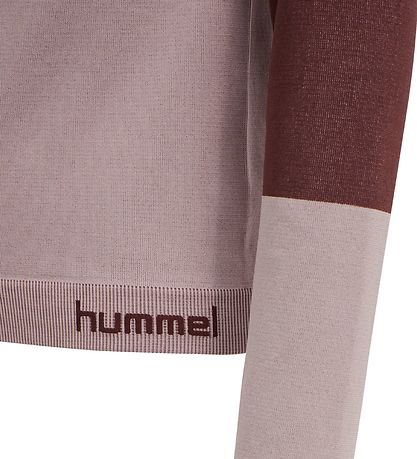 Hummel Long Sleeve Top - HMLKith - Cropped - Rose/Bordeaux