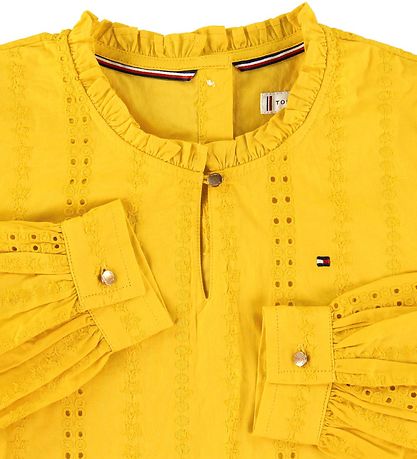 Tommy Hilfiger Kleid - Stickerei Anglais - Valley Yellow