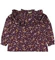 Soft Gallery Blouse - Gaxine - Purple w. Flowers Soft Gallery Blouse - Gaxine - Purple w. Flowers
