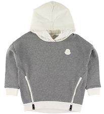 Moncler Hoodie - Grey Melange/White Moncler Hoodie - Grey Melange/White