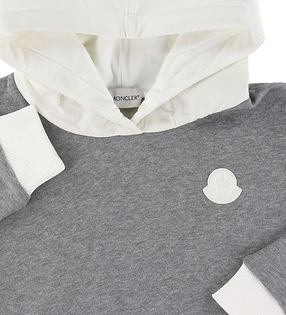 Moncler Hoodie - Grey Melange/White Moncler Hoodie - Grey Melange/White