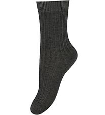Chaussettes Melton - Rib - Gris
