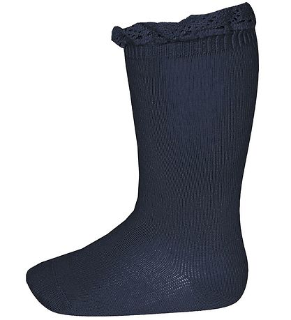 Condor Kniestrümpfe m. Spitze - Navy
