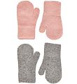 CeLaVi Fäustlinge - Wolle/Nylon - 2er-Pack - Misty Rose/Graumeli