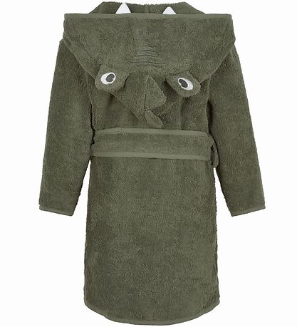 Pippi Baby Bathrobe - Deep Lichen Green w. Dragon Pippi Baby Bathrobe - Deep Lichen Green w. Dragon