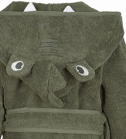 Pippi Baby Bathrobe - Deep Lichen Green w. Dragon Pippi Baby Bathrobe - Deep Lichen Green w. Dragon