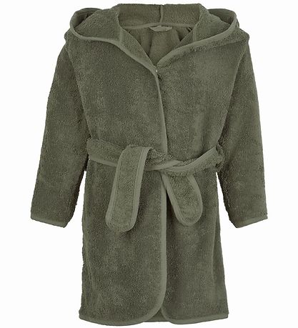 Pippi Baby Bathrobe - Deep Lichen Green w. Dragon Pippi Baby Bathrobe - Deep Lichen Green w. Dragon