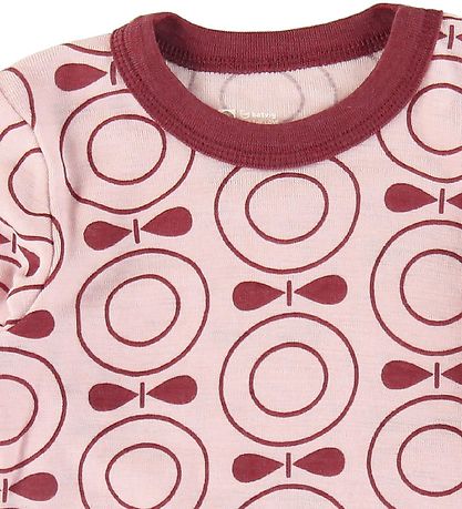 Katvig Long Sleeve Top - Wool - Rose w. Apples