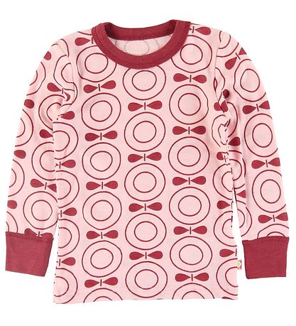 Katvig Long Sleeve Top - Wool - Rose w. Apples