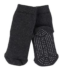 Chaussettes Melton - C'est parti - Gris Charbon av. Antidérapant