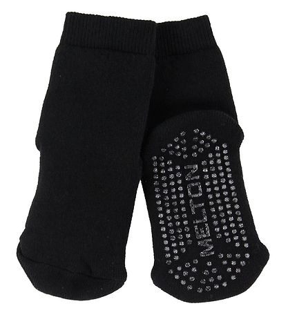 Melton Socks - Let's Go - Black w. Anti-slip Melton Socks - Let's Go - Black w. Anti-slip