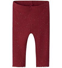 Name It Leggings - Rib - NbfRosally - Red Dahlia