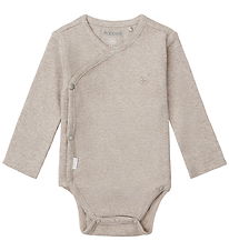 Noppies Wrap Bodysuit l/s - Rib - Nino - Taupe Melange