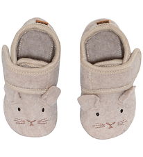 Melton Slippers - Wool - Mouse - Oxford Tan