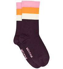 Melton Socks - Wide stripes - Begonia Pink