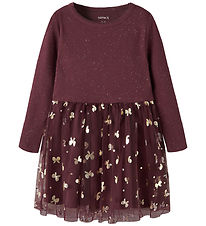 Name It Dress - Rib - Tulle - NmfRosally - Catawba Grape