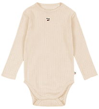 Konges Sløjd Bodysuit l/s - Minnie - White Smoke w. Pointelle