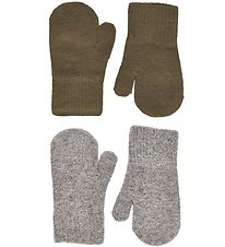 CeLaVi Mittens - Wool/Nylon - 2-pack - Military Olive/Grey Melan CeLaVi Mittens - Wool/Nylon - 2-pack - Military Olive/Grey Melan