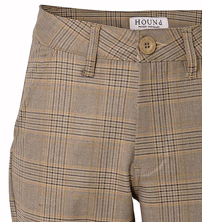 Hound Buxur - Breiður Chino - Brúnt M. Köflótt Hound Buxur - Breiður Chino - Brúnt M. Köflótt