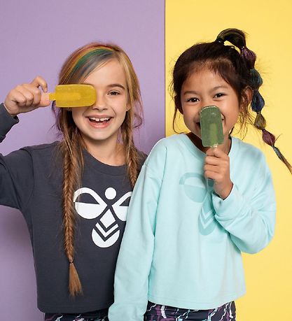 Hummel Sweatshirt - Cropped - hmlCinco - Turquoise Hummel Sweatshirt - Cropped - hmlCinco - Turquoise