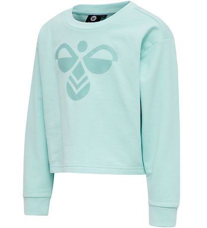 Hummel Sweatshirt - Cropped - hmlCinco - Turquoise Hummel Sweatshirt - Cropped - hmlCinco - Turquoise