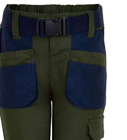 Minymo Cargo Work Trousers - Green/Navy