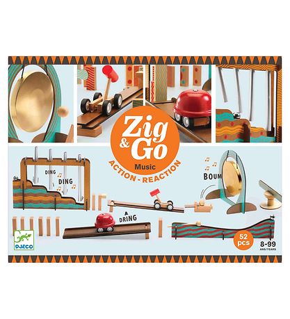 Djeco Ball Track - Wood - Zig & Go - 52 parts - Music