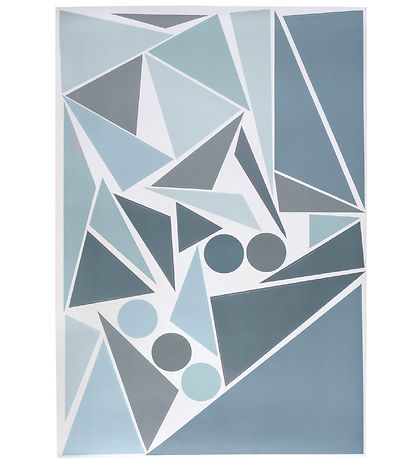 Sebra Muurstickers - Blauw Geometrisch Vogel Sebra Muurstickers - Blauw Geometrisch Vogel