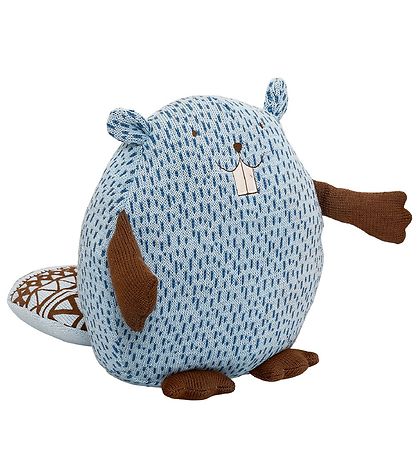 Bloomingville Knuffel - Bever - 30 cm - Lichtblauw m. Stippen Bloomingville Knuffel - Bever - 30 cm - Lichtblauw m. Stippen
