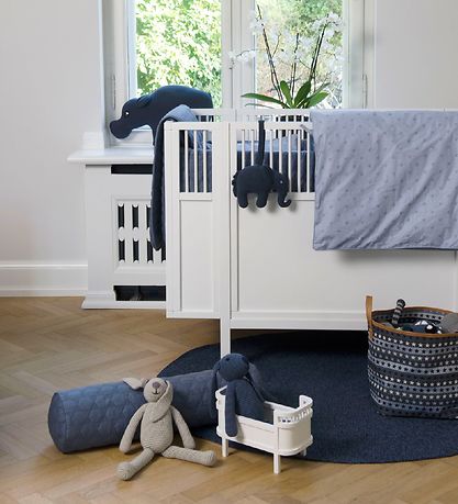 Smallstuff Play Mat - 100x100 - Quilted Steel Blue w. Stars Smallstuff Play Mat - 100x100 - Quilted Steel Blue w. Stars