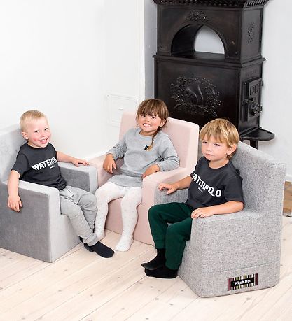 by KlipKlap Armchair - Kids Chair XL - 63x49x42 cm - Multi Grey/ by KlipKlap Armchair - Kids Chair XL - 63x49x42 cm - Multi Grey/