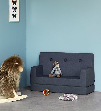 by KlipKlap Soffa - Kids Soffa - 100 cm - Dark Blue/Black