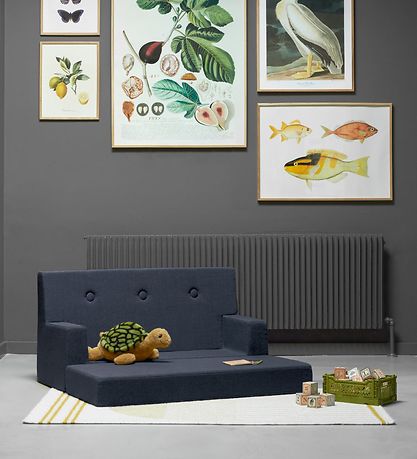 by KlipKlap Soffa - Kids Soffa - 100 cm - Dark Blue/Black