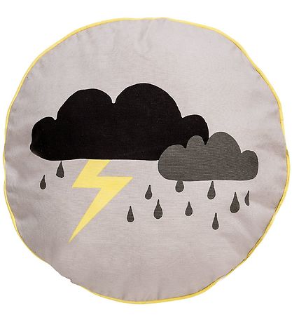 Bloomingville 쿠션 - Ø50cm - 회색/노란색 포함 구름 Bloomingville 쿠션 - Ø50cm - 회색/노란색 포함 구름