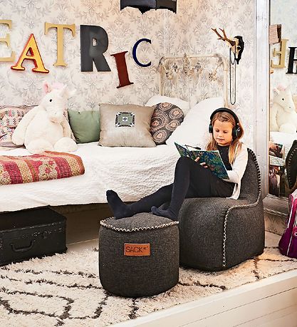 SACKit Pouf - Cobana - Junior - 35x35 - Black
