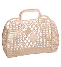 Sun Jellies Large Folding Basket - Retro - 37x30x11 cm - Latte Sun Jellies Large Folding Basket - Retro - 37x30x11 cm - Latte