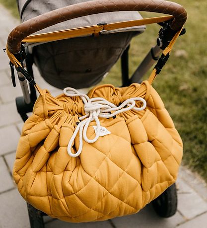Play&Go Toy Storage Bag Rug - Ø120 - Soft Organic - Mustard Chai