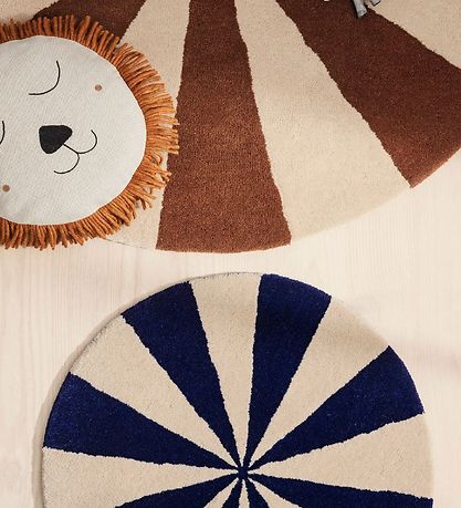 ferm Living Rug - Wool - D: 70 cm - Blue/White ferm Living Rug - Wool - D: 70 cm - Blue/White