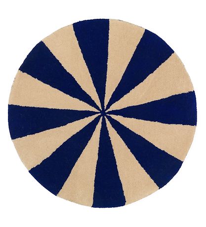 ferm Living Rug - Wool - D: 70 cm - Blue/White ferm Living Rug - Wool - D: 70 cm - Blue/White