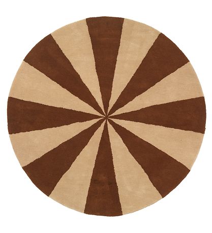 Ferm Living Teppich - Wolle - Ø: 130 cm - Ziegel/Weiß Ferm Living Teppich - Wolle - Ø: 130 cm - Ziegel/Weiß