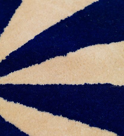 Tapis Ferm Living - Laine - Ø: 130 cm - Bleu/Blanc Tapis Ferm Living - Laine - Ø: 130 cm - Bleu/Blanc