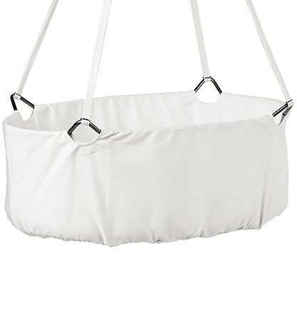 Leander Classic Vugge m. Madras - 83x50x30 cm - White