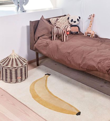 OYOY Rug - 140x80 cm - Yellow w. Banana