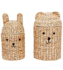 OYOY Storage Basket - Bear & Rabbit - 2 Set - Nature OYOY Storage Basket - Bear & Rabbit - 2 Set - Nature