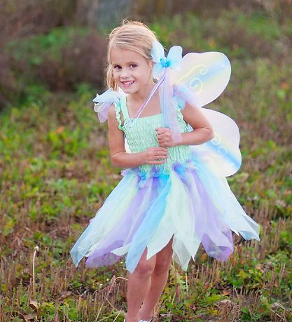 Great Pretenders Búningur - Fiðrilda álfur - Grænt/Blár Great Pretenders Búningur - Fiðrilda álfur - Grænt/Blár