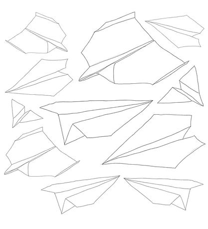 Sebra Wallstickers - 11 st. - Papierflugzeuge Sebra Wallstickers - 11 st. - Papierflugzeuge