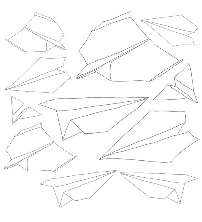 Sebra Väggdekoration - 11 st - Pappersflygplan